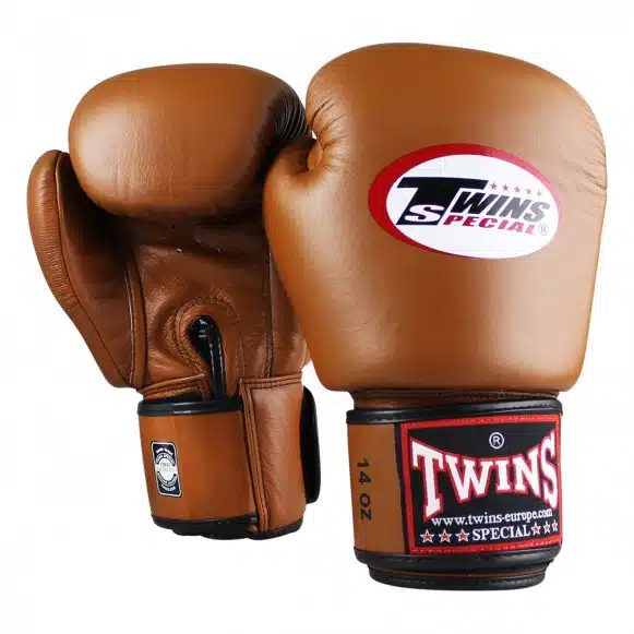 Twins bokshandschoen retro bruin
