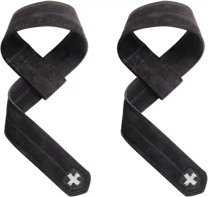 harbinger-pro-leather-lifting-straps-fitness-straps-one-size-zwart