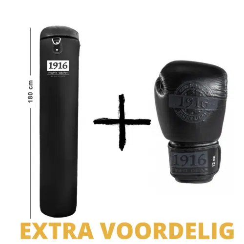 1916 bokszak met bokshandschoenen