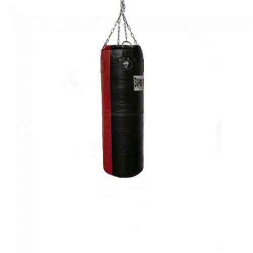 Super Pro Bokszak Leer Split Zwart Rood 120cm
