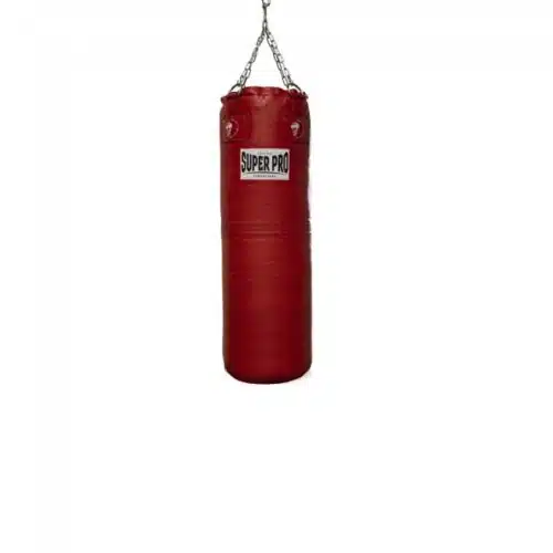 Super Pro Bokszak Leer Split Zwart Rood 120cm