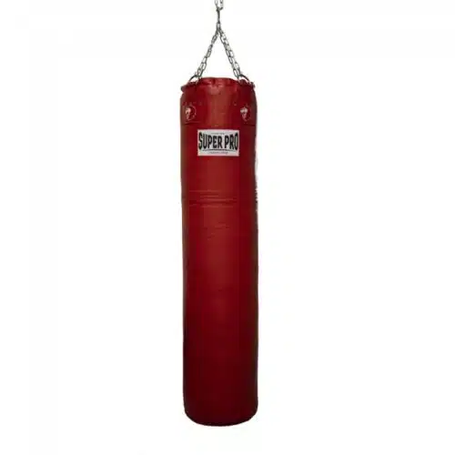 Super Pro Bokszak Leer Split Zwart Rood 150cm