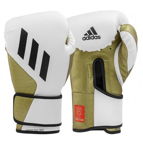 Adidas bokshandschoen speed tilt 350v wit/goud