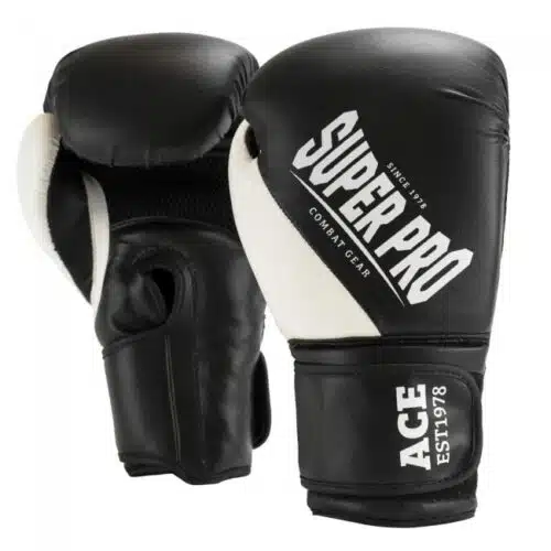 Super pro bokshandschoen ace zwart/wit