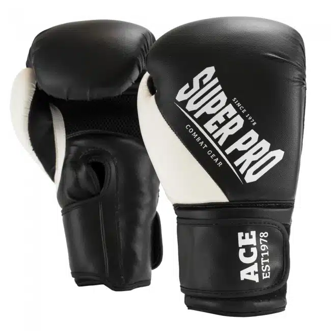 Super pro bokshandschoen ace zwart/wit
