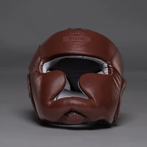 1916 Fight Gear Hoofdkap Leer Vintage Bruin
