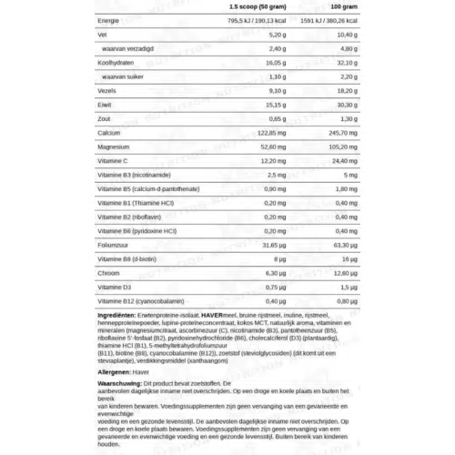 XXL Nutrition naturel vegan gainer