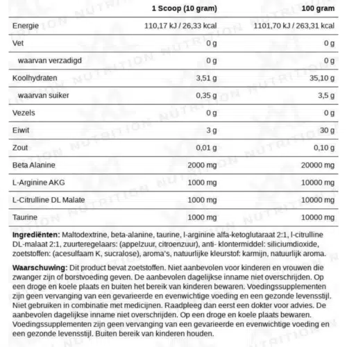 xxl nutrition pre workout blast caffeine free