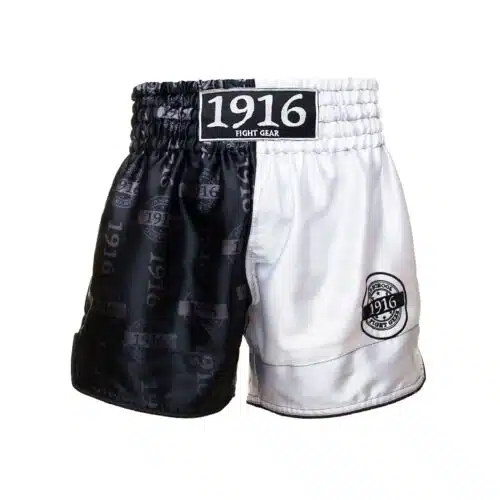 1916 fight gear kickboksbroek glory zwart/wit