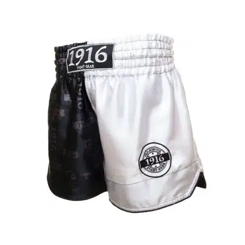 1916 fight gear kickboksbroek glory zwart/wit