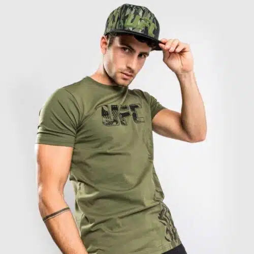 UFC VENUM AUTHENTIC FIGHT WEEK T-SHIRT MET KORTE MOUWEN VOOR HEREN - KAKI