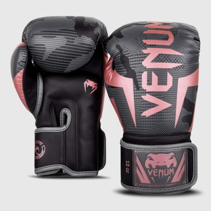 Venum bokshandschoen elite black/camo pink