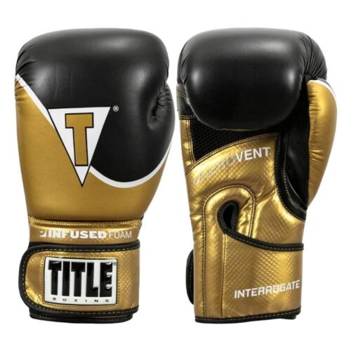 Title boxing bokshandschoenen infused foam goud