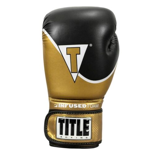 Title boxing bokshandschoenen infused foam goud