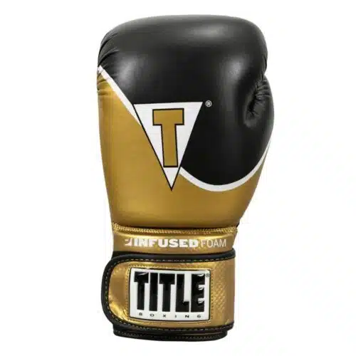 Title boxing bokshandschoenen infused foam goud