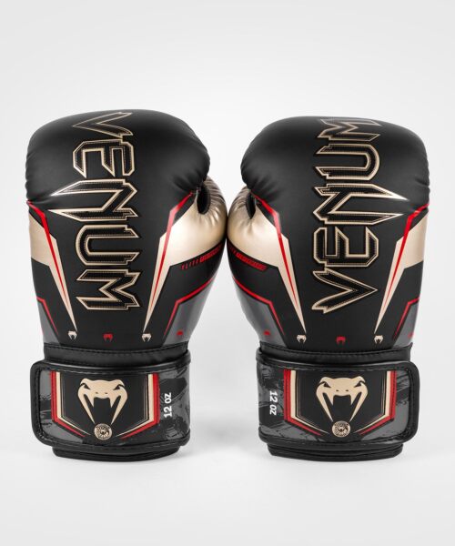 Venum bokshandschoenen elite evo zwart/goud/rood