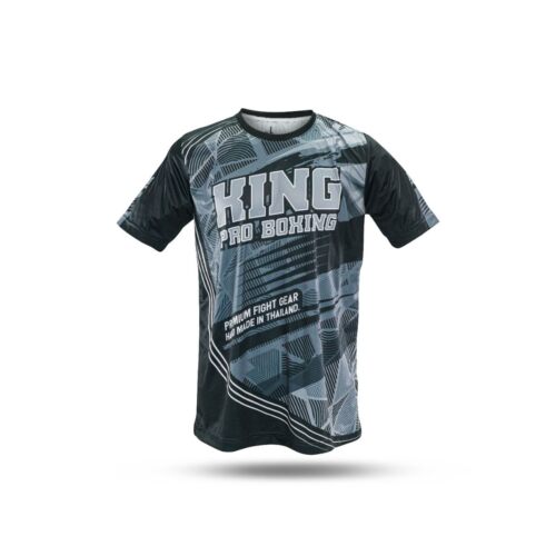 King pro boxing shirt flag 1 grijs/zwart