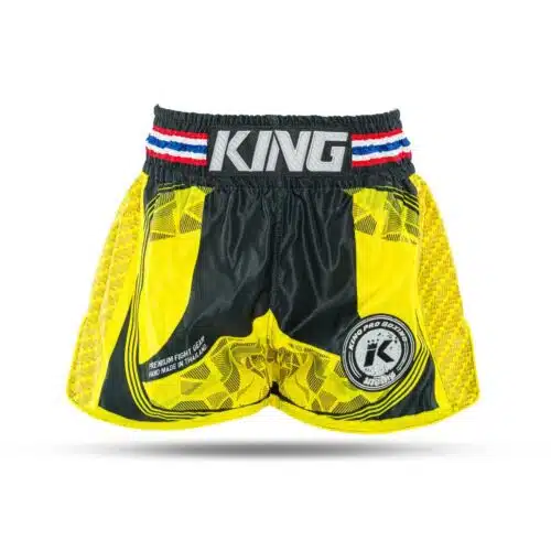 King pro boxing kickboksbroekje flag 3 geel