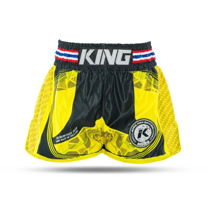 King pro boxing kickboksbroekje flag 3 geel