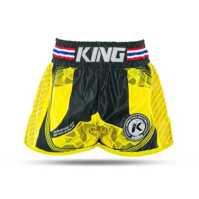 King pro boxing kickboksbroekje flag 3 geel