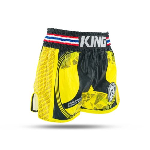 King pro boxing kickboksbroekje flag 3 geel