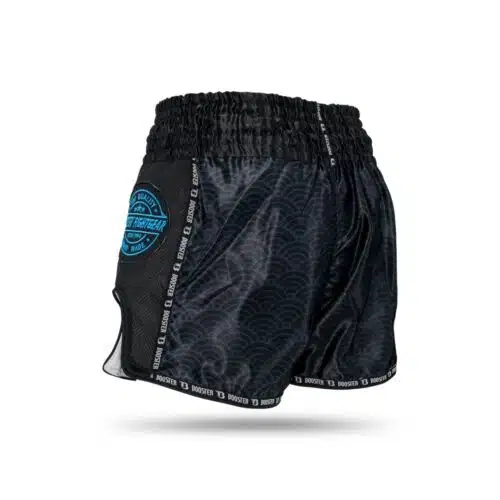 Booster kickboksbroek Wave zwart/Blauw