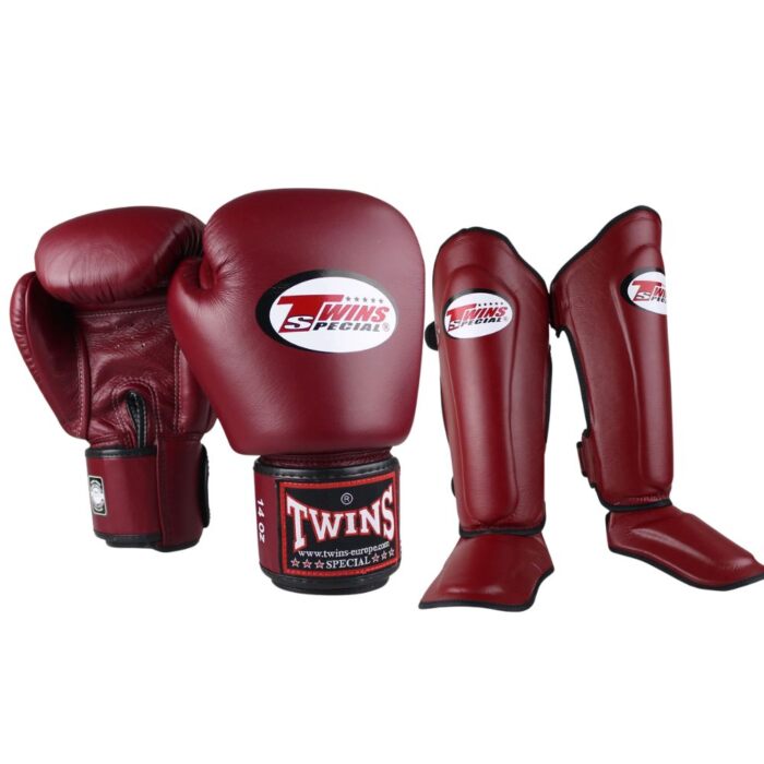 Twins kickboks set wine red