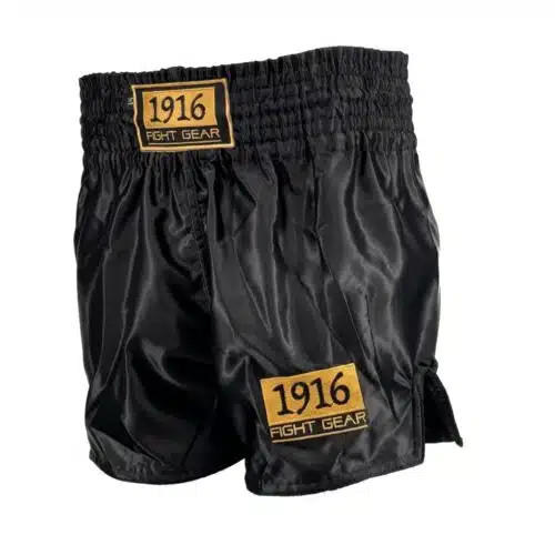 1916 fight gear kickboksbroek classic 2.0 zwart/goud