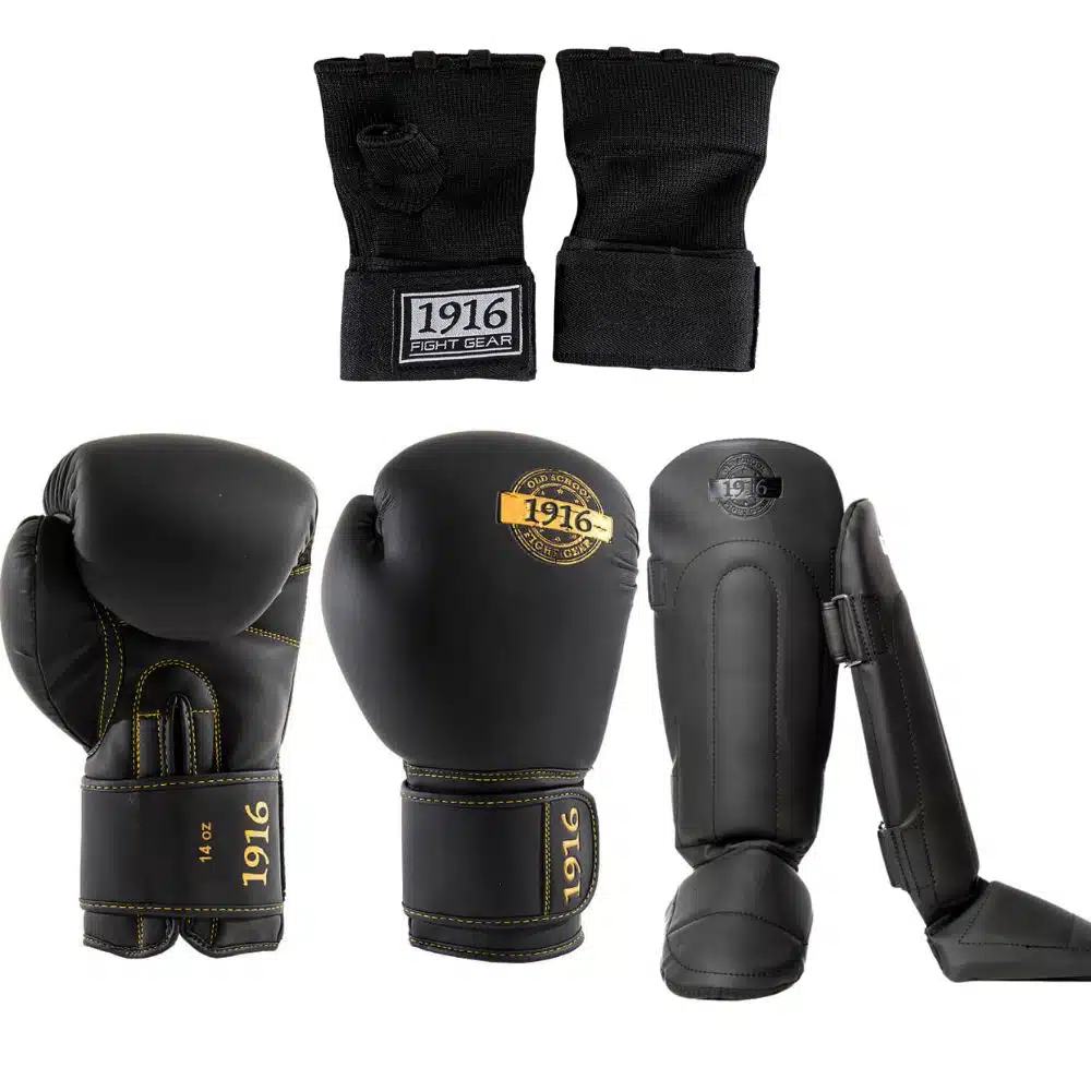 1916 Fight Gear Kickboks set slim fit goud