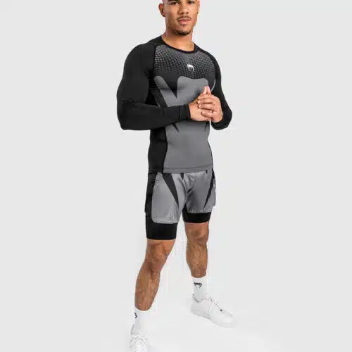 Venum Attack Heren Lange Mouwen Rashguard - Zwart/Grijs