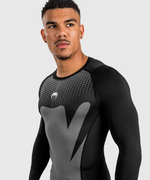 Venum Attack Heren Lange Mouwen Rashguard - Zwart/Grijs