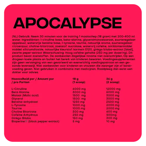 Kosso nutrition pre workout apocalypse