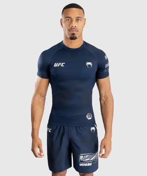 UFC Fusion by Venum Fight Week Performance Rashguard met Korte Mouwen voor Heren - Oceaanblauw