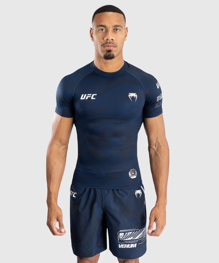 UFC Fusion by Venum Fight Week Performance Rashguard met Korte Mouwen voor Heren - Oceaanblauw