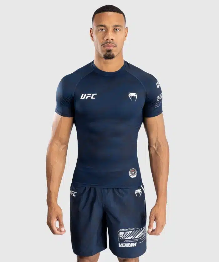 UFC Fusion by Venum Fight Week Performance Rashguard met Korte Mouwen voor Heren - Oceaanblauw