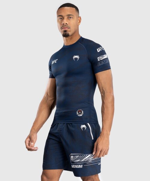 UFC Fusion by Venum Fight Week Performance Rashguard met Korte Mouwen voor Heren - Oceaanblauw