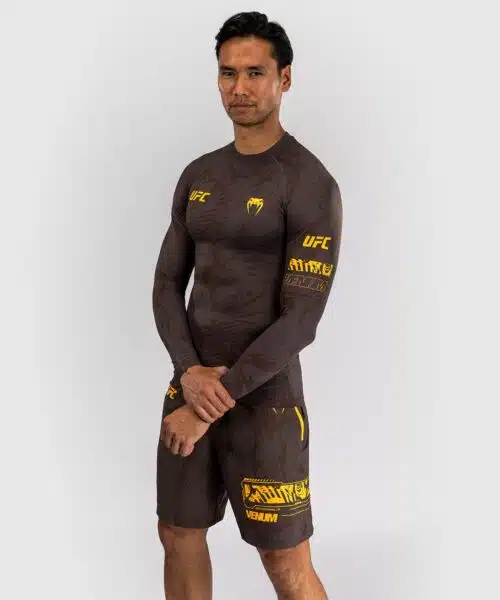 UFC Fusion by Venum Fight Week Performance Rashguard met Lange Mouwen voor Heren - Earthen Brown