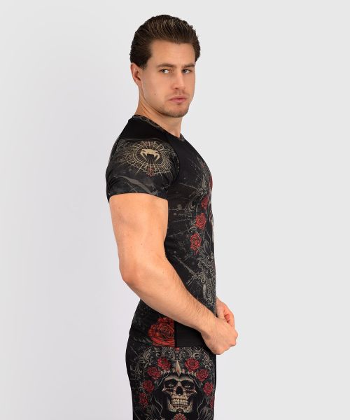 Venum Rashguard Short Sleeve Santa Muerte 5.0 Deep Black/Gold