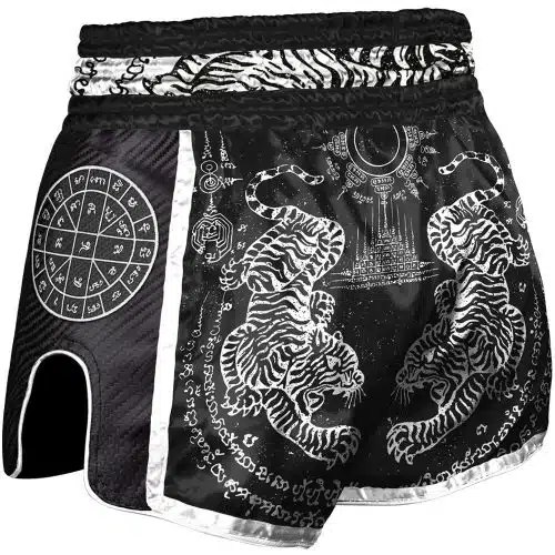 8weapons Kickboksbroek Carbon Sak Yant Tigers Black