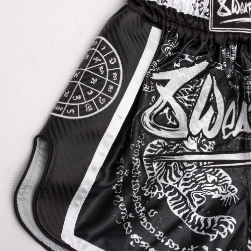 8weapons Kickboksbroek Carbon Sak Yant Tigers Black