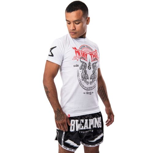 8weapons T-Shirt Sak Yant Tigers White