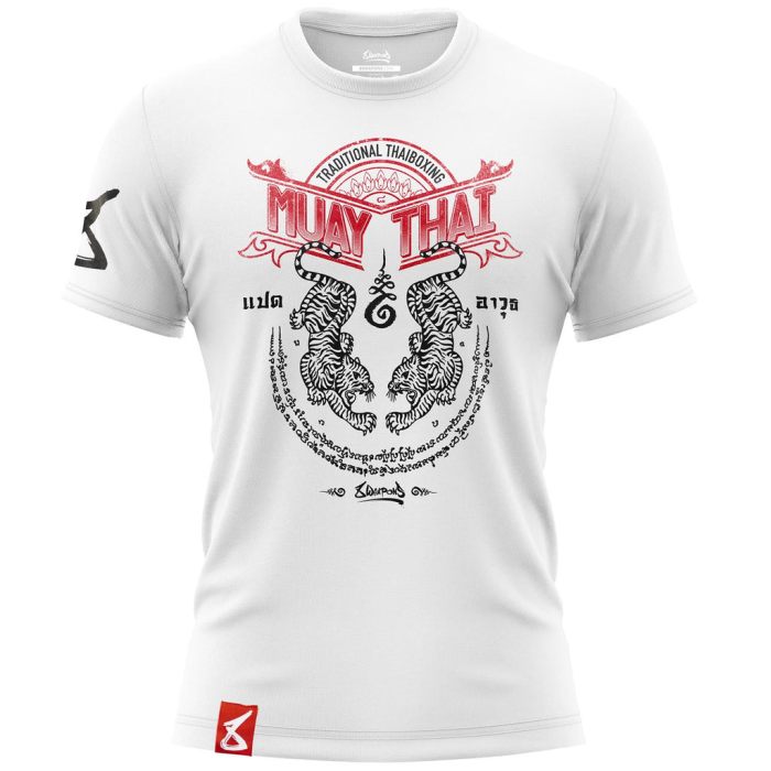 8weapons T-Shirt Sak Yant Tigers White