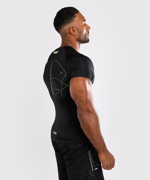 Venum Training Camp 4.0 Rashguard met korte mouwen - Zwart/Neon groen