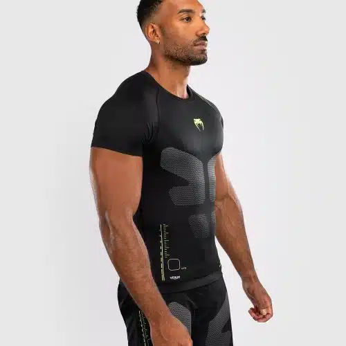 Venum Training Camp 4.0 Rashguard met korte mouwen - Zwart/Neon groen