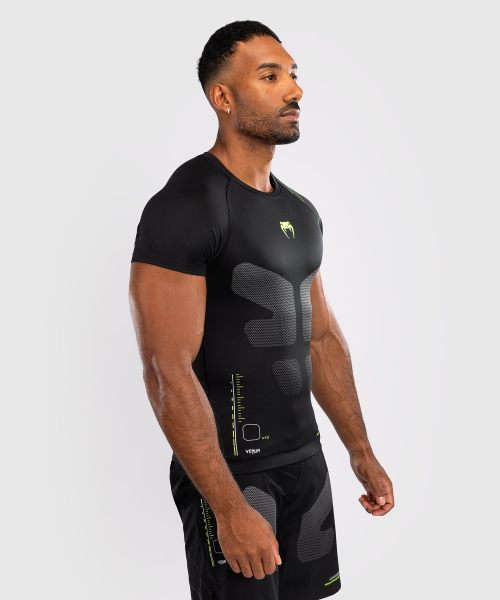 Venum Training Camp 4.0 Rashguard met korte mouwen - Zwart/Neon groen