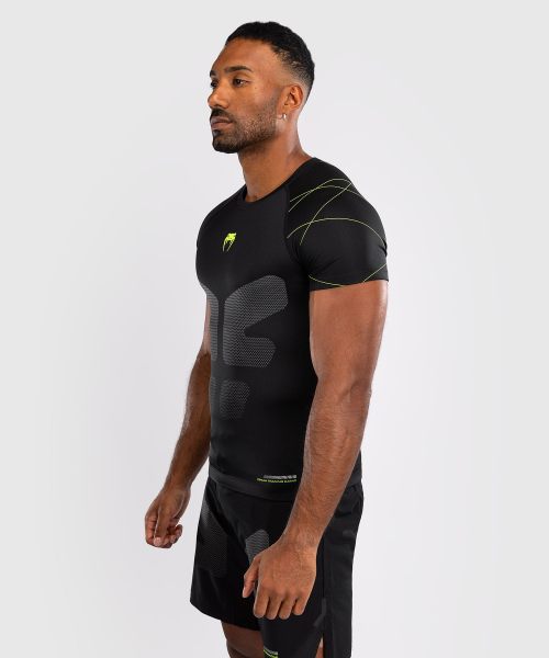 Venum Training Camp 4.0 Rashguard met korte mouwen - Zwart/Neon groen