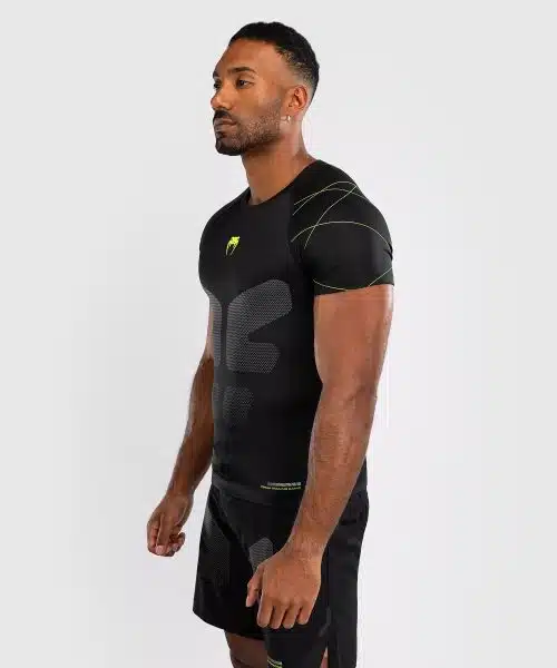 Venum Training Camp 4.0 Rashguard met korte mouwen - Zwart/Neon groen