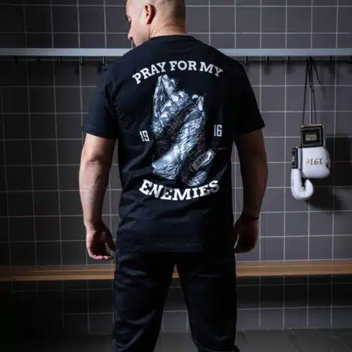 1916 fight gear t-shirt pray for my enemies 2.0 black/grey