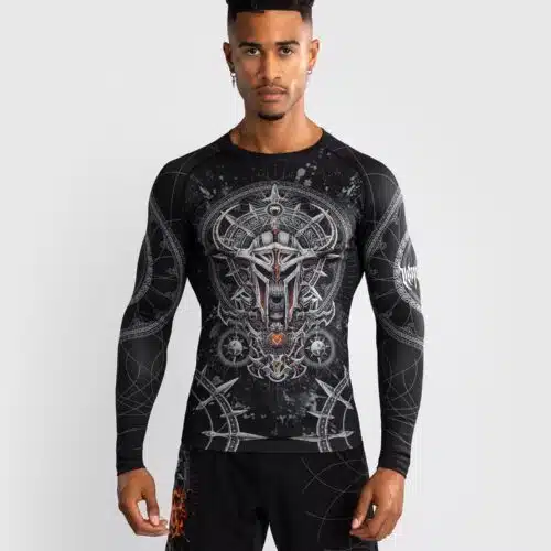 Venum Gladiator 5.0 Heren Lange Mouwen Rashguard - Zwart/Zilver