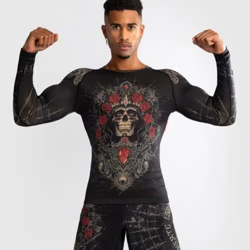 Venum Rashguard Long Sleeve Santa Muerte 5.0 Deep Black/Gold